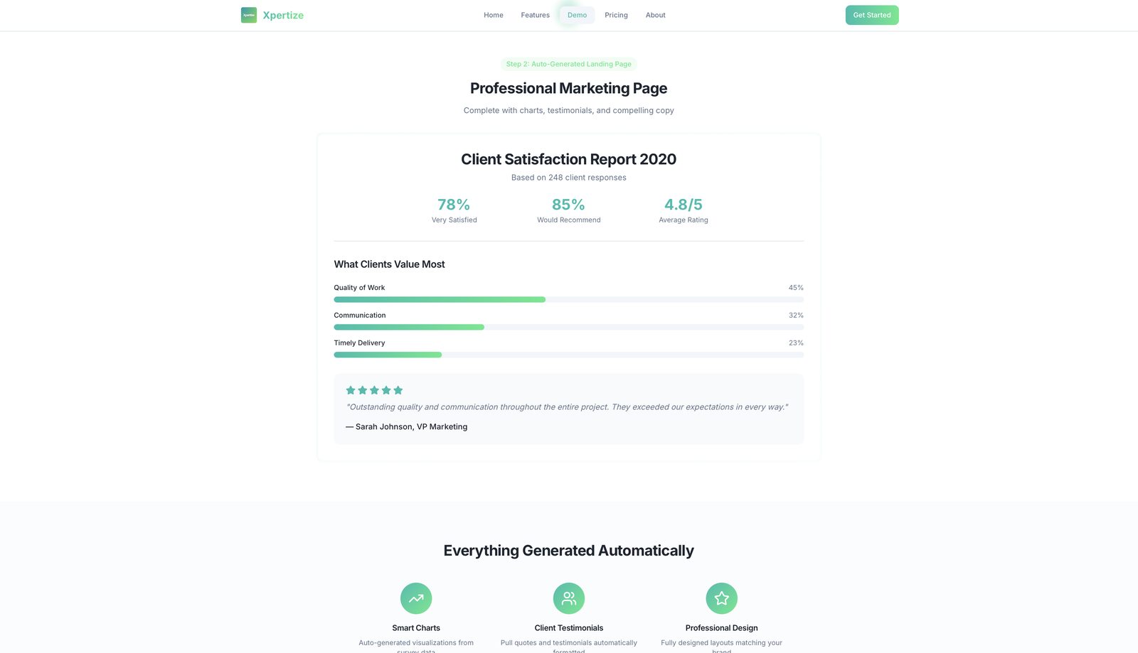Xpertify marketing page